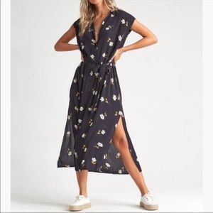 Billabong “little flirt” black floral dress